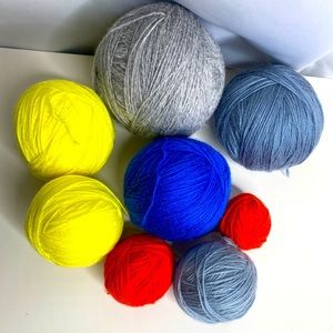 Lot of Wool Bamboo Yarn 🧶 | Colt Blue | Yellow| Red | Grey